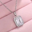 European and American new style rectangular Radiant fashion OL cut crystal necklace engagement jewelry
