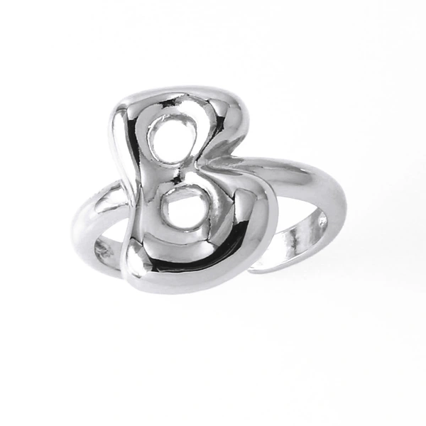 AS jewelry smooth 26 English letters ring female copper plated real gold open ring rih04