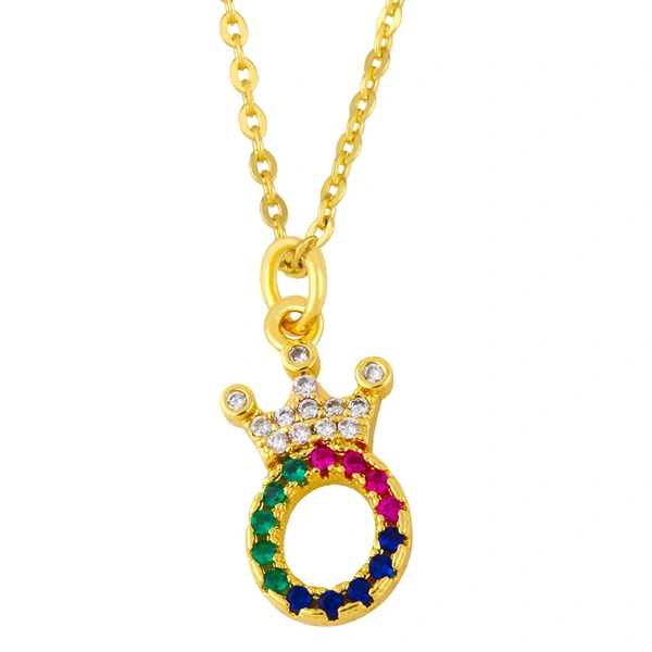 AS jewelry European and American new products diamond necklace 26 English letters crown surname couple pendant nkt03