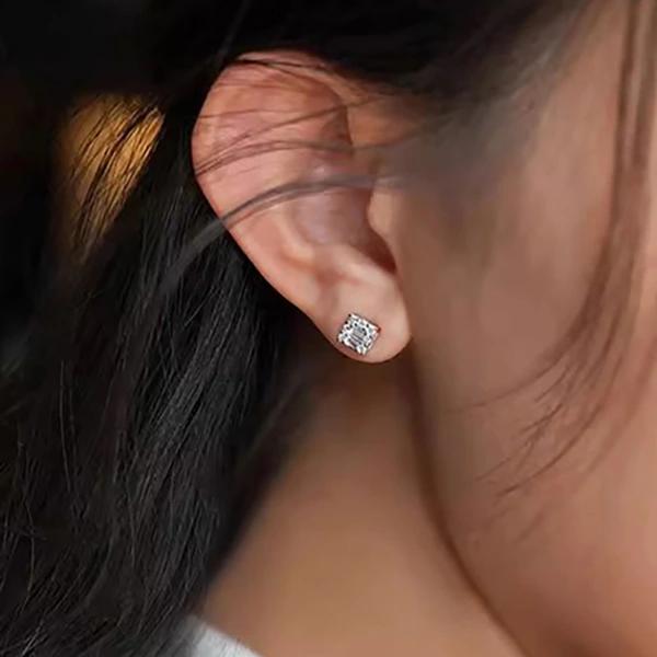  European and American simple exquisite earrings daily matching geometric earrings micro-inlaid zircon ladies earrings