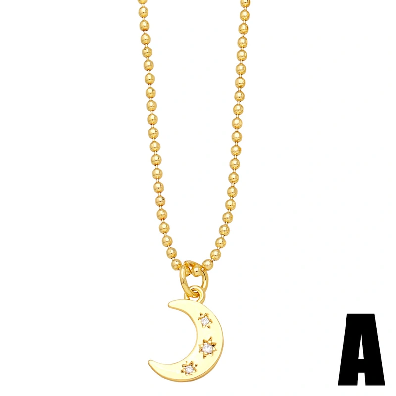 European and American jewelry niche simple clavicle chain star moon pendant necklace female choker necklace nkb603