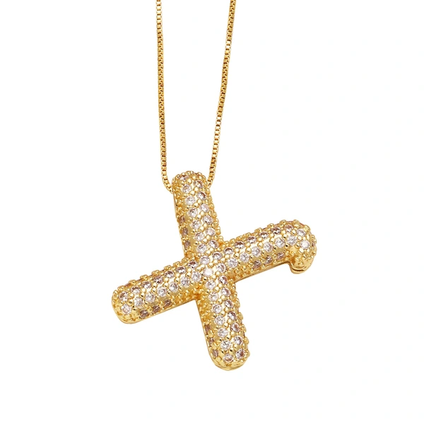 AS jewelry new hot selling writing full zirconium 26 English letters pendant necklace clavicle chain nkz14