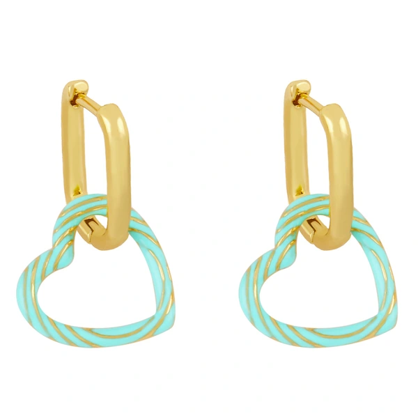 European and American color drop oil geometric earrings niche design simple love heart earrings female temperament earrings ery42