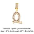 Hot selling zircon English letter necklace European and American fashion hip hop men and women 26 letter necklace nkb174