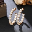  2024 hot-selling heavy-duty full-inlaid earrings, luxurious C-shaped temperament heart earrings, European and American fashion earrings