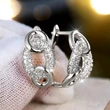Manufacturer's source niche personality earrings for women, hoop lock design earrings micro-inlaid zircon French style