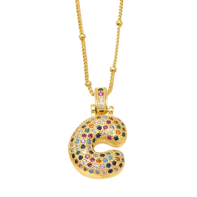 AS jewelry new color 26 English letters pendant necklace female inlaid zircon clavicle chain nkb031