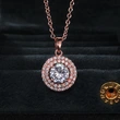 New necklace hot selling copper plated rose gold full inlaid zircon necklace jewelry manufacturers wholesale