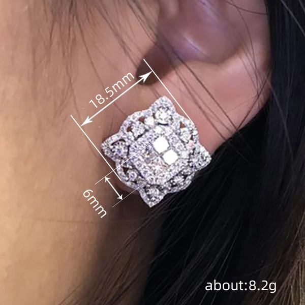 French cool style exquisite earrings micro-inlaid kaleidoscope temperament earrings for women light luxury all-match foreign style earrings