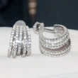 Multi-layer line earrings, multi-ring diamond-studded personality earrings, banquet high-end texture dress earrings