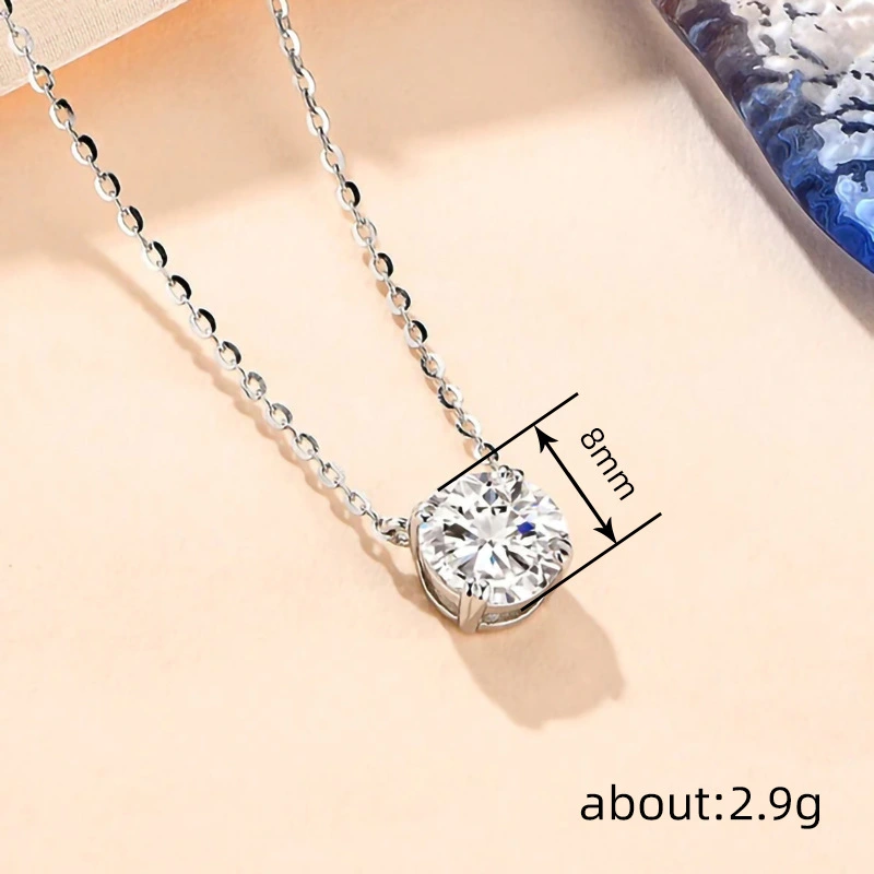  Anniversary gift simple zircon necklace round geometric minimalist design jewelry exquisite and elegant necklace