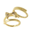 Clearance AS jewelry European and American bow ring female copper plated real gold inlaid zircon double layer ring rik31