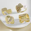 AS jewelry new zircon gold-plated love heart open ring ring female ris33