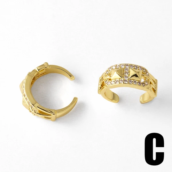 AS European and American hot selling love earrings for women copper plated 18k gold heart-shaped zircon ear bone clip ear jewelry era253