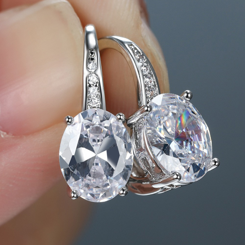 Hot selling new style fashionable temperament zircon earrings for women fashionable all-match earrings manufacturers wholesale