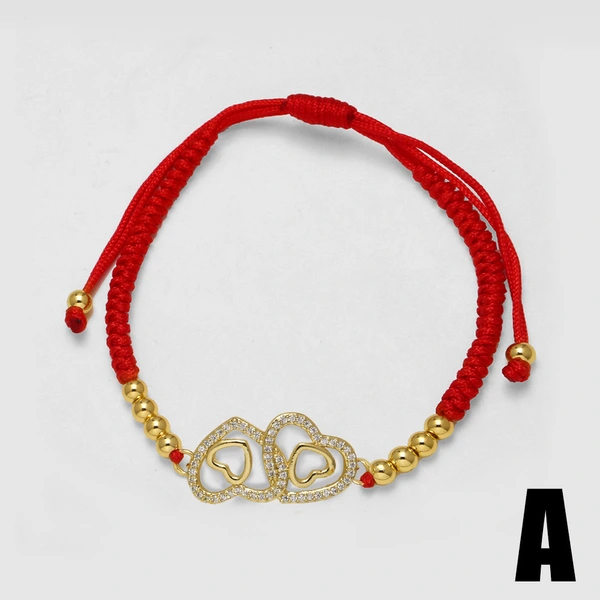 AS jewelry red rope double love 8-shaped bracelet micro-studded zircon butterfly bracelet hand jewelry bra90