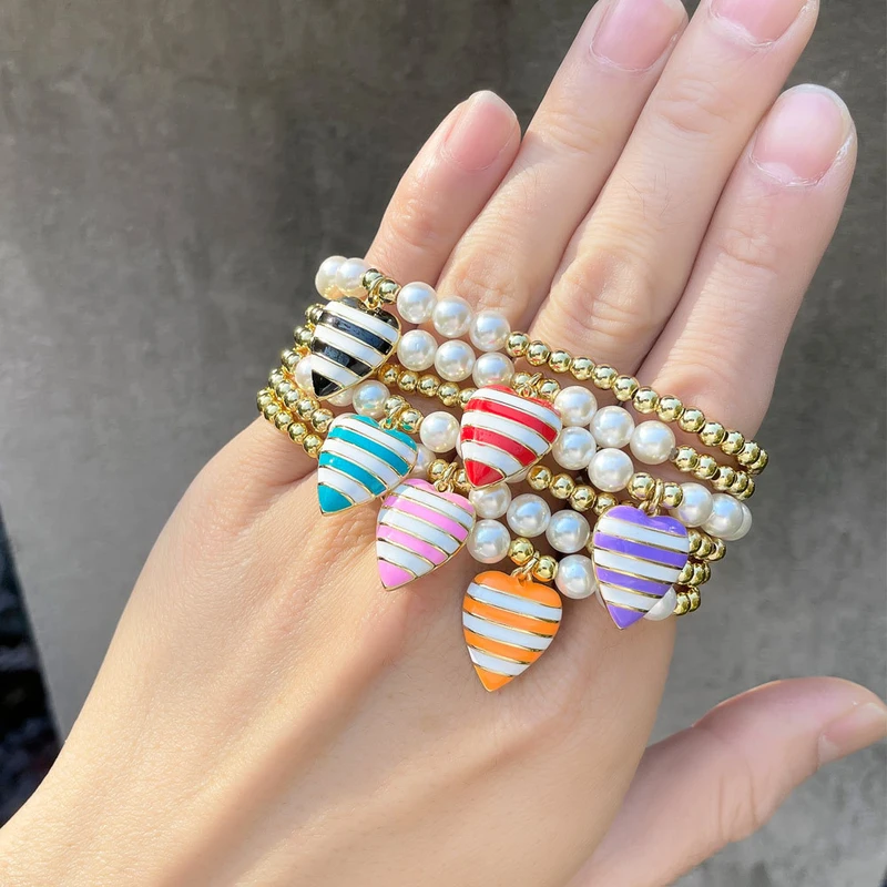 Clearance European and American pearl shell bracelet beach style simple colorful beaded hand jewelry bracelet bre96