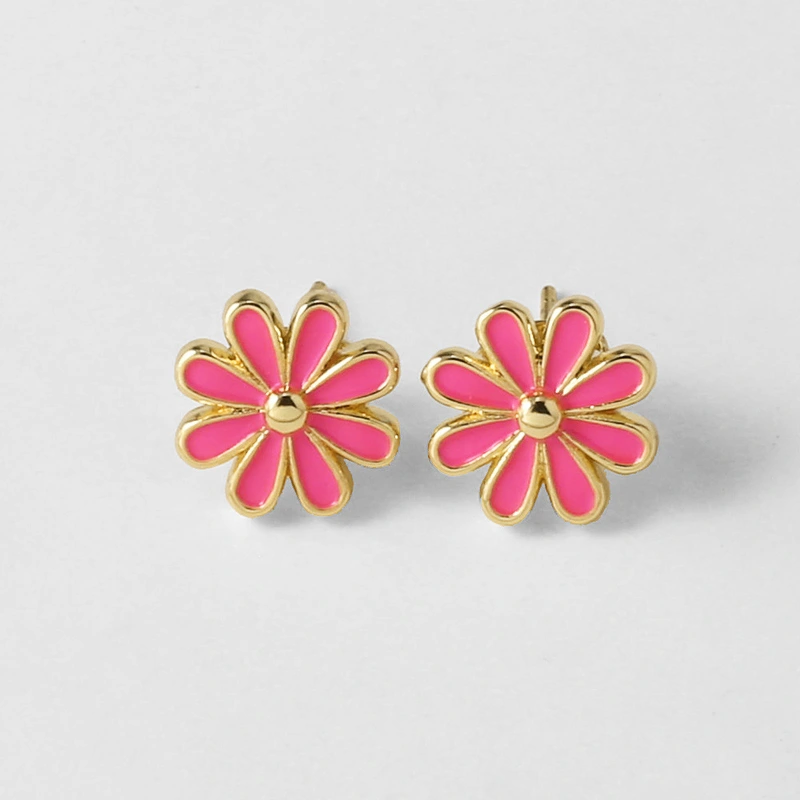 AS jewelry European and American style small daisy flower earrings niche design oil drop flower earrings female erw45