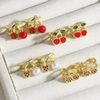 AS jewelry new hot-selling style fruit cherry ear bone clip copper plated 18k gold earrings ear clip era302
