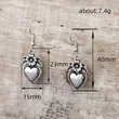 European and American popular earrings retro blackened old style love flower earrings heart-shaped female ear hooks