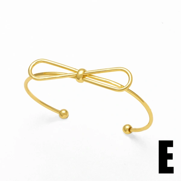 AS jewelry European and American new bow bracelet smooth copper plated 18k gold jewelry accessories bracelet brj64