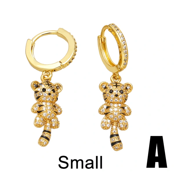 European and American hot selling fashion simple cute little tiger earrings high-grade sense of versatile earrings jewelry eru41