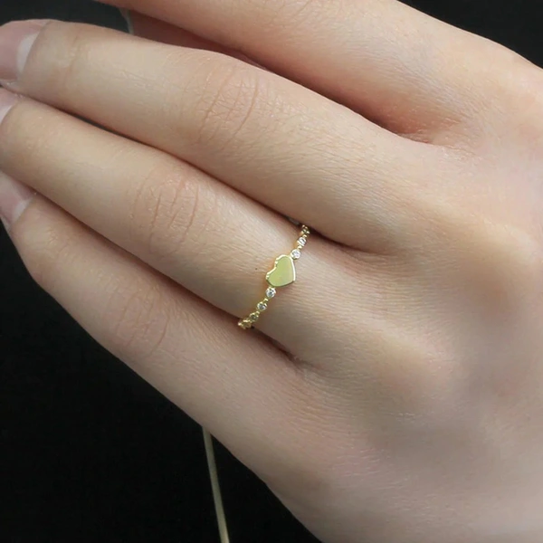  Fashionable love ring summer simple Japanese and Korean index finger ring temperament versatile fashion daily female ring