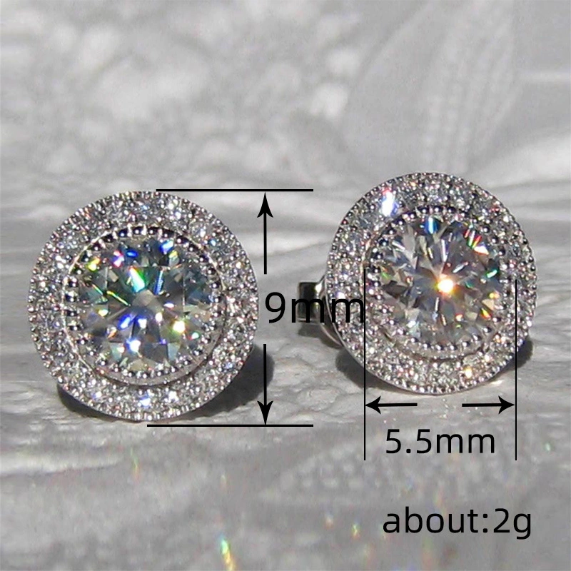 Japanese and Korean new earrings inlaid with super shiny round zircon full diamond earrings for women, elegant and elegant earrings wholesale
