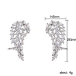 High-quality earrings angel wings AAA zircon ear clips exquisite shape women's earrings