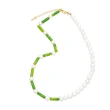 Clearance 2023 European and American green splicing pearl necklace Internet celebrity trend fashion temperament clavicle chain necklace nkb469