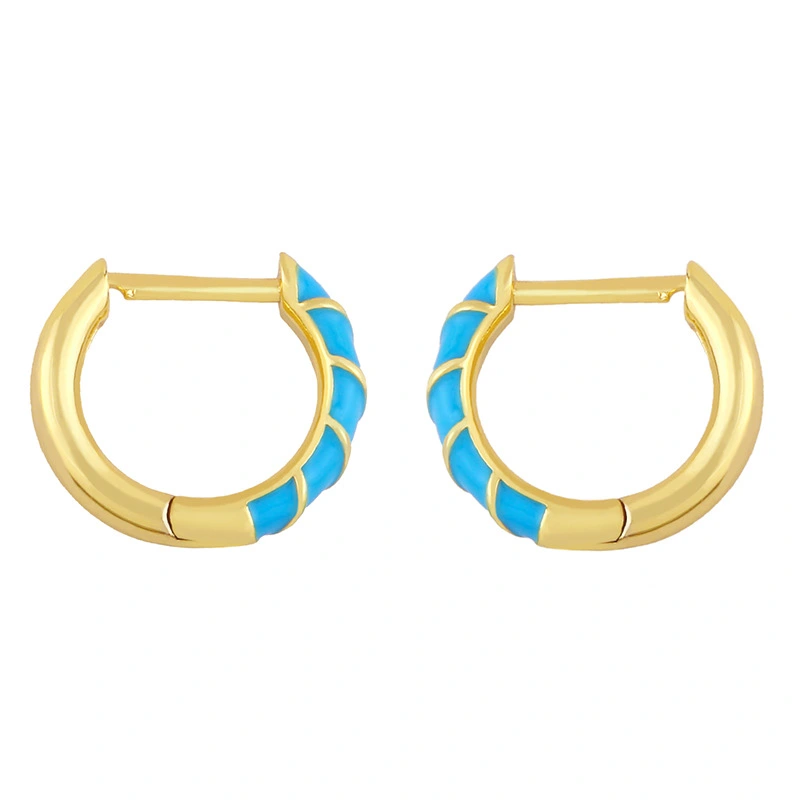 Clearance color oil drop earrings cold style geometric small ear ring ear buckle European and American jewelry accessories erx89