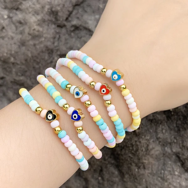 Clearance European and American jewelry colorful beads beaded ladies bracelet Bohemian ethnic style bracelet brj55
