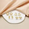 AS jewelry niche design pearl heart flower earrings women's gold-plated earrings ert07