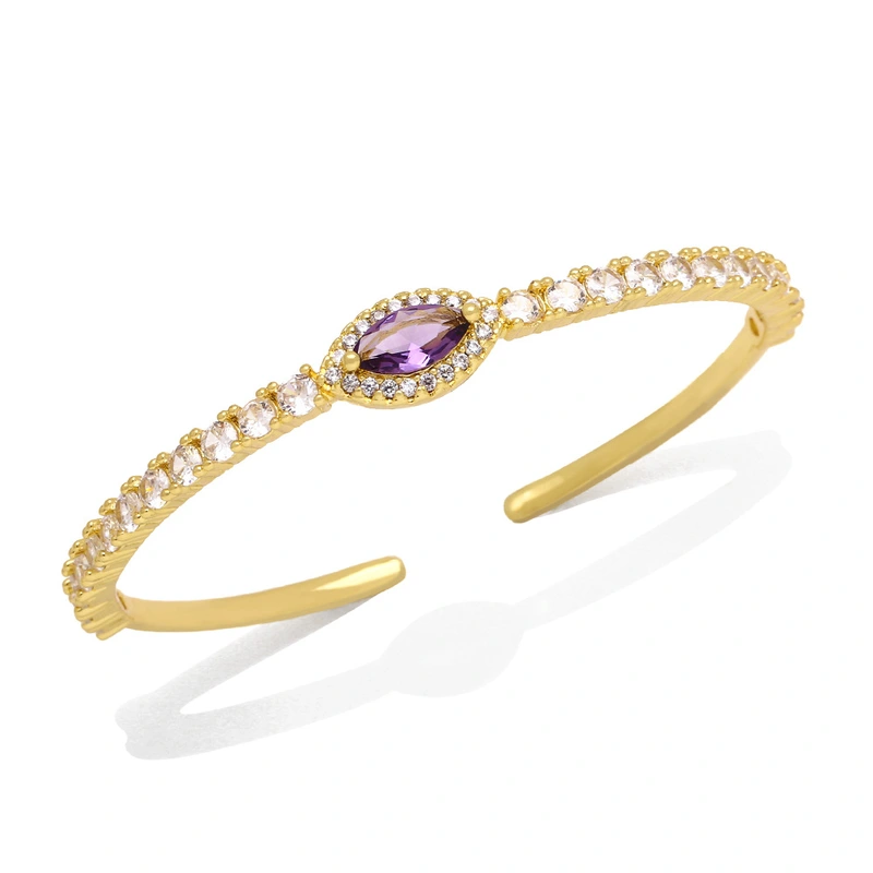 European and American fashion simple temperament personality design hand jewelry niche light luxury zircon open bracelet female brj72