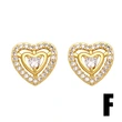Hot selling zircon heart crab flower fish bone small earrings cute small diamond ear bone studs ert24