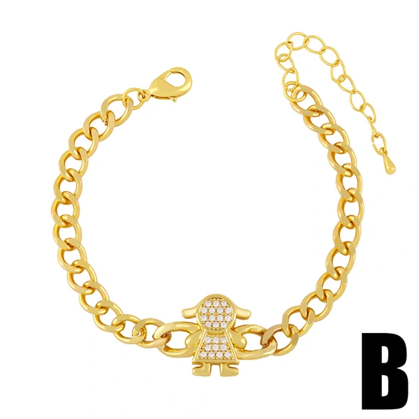 Clearance European and American Cuban chain bracelet niche design style star moon splicing bracelet female bre30