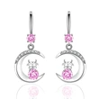 Hot-selling earrings: Creative Zodiac Year Ox Earrings, Water Drop Moon Diamond Earrings