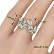  New European and American micro-inlaid light luxury ring bright luminous dragonfly butterfly index finger ring high-end floral ring