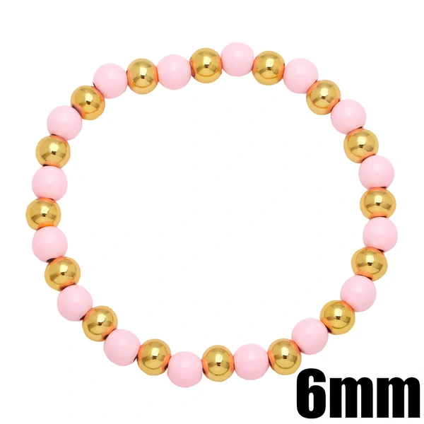 Bohemian color bracelet creative handmade copper gold-plated oil drop round beaded elastic bracelet bracelet brg92