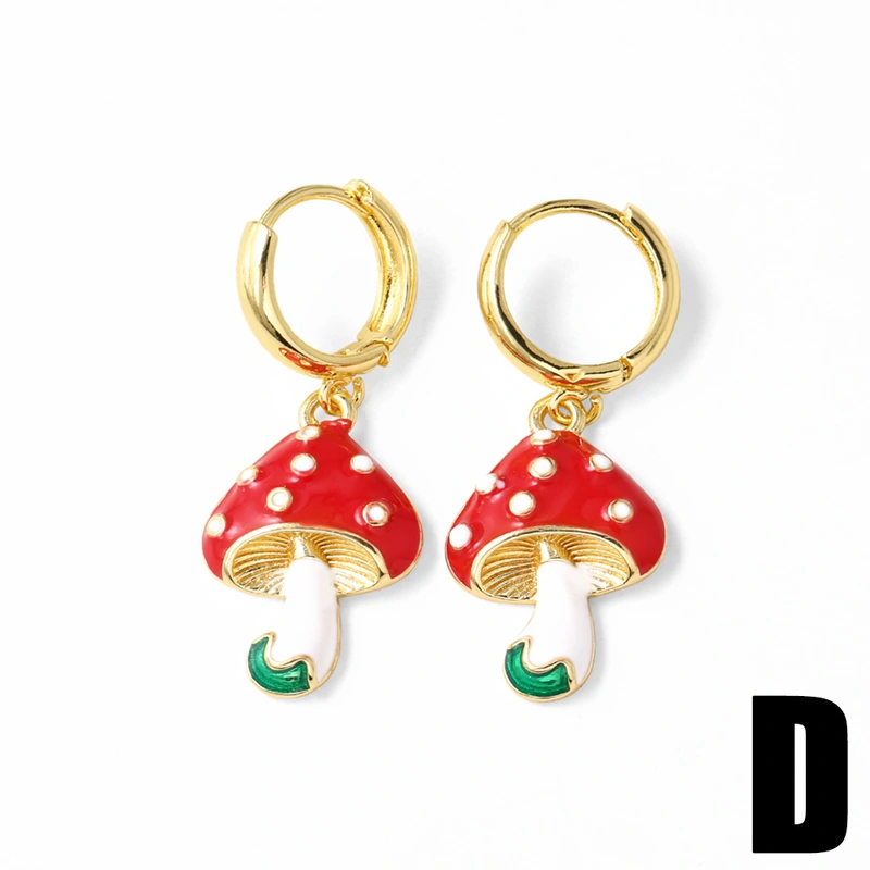 AS jewelry European and American simple design copper plated real gold cherry fruit pepper pendant earrings earrings eru17