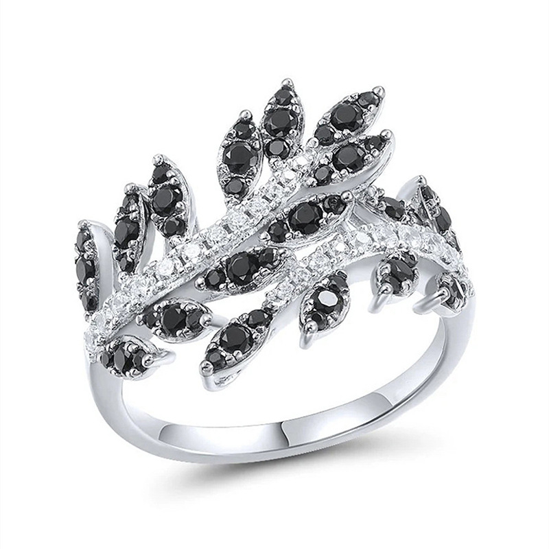    New leaf plant ring for women, light luxury fashion design, single ring, daily style matching