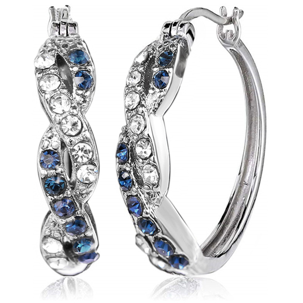 Summer hot-selling earrings, European and American two-tone earrings, fashionable diamond-studded women's earrings, versatile earrings wholesale