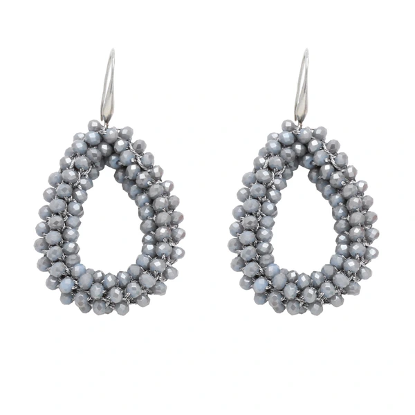 European and American jewelry Bohemian handmade beaded teardrop earrings fashionable personality rice bead earrings err60