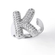 Jewelry Europe and the United States hot selling 26 English letter ring gold-plated full zircon fat letter ring rih91
