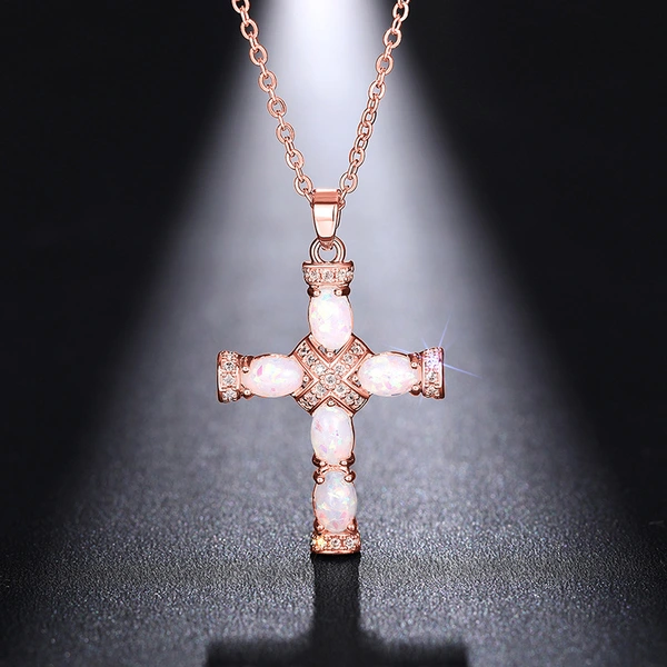   Factory direct sales necklace new style personality fashionable imitation opal clavicle chain hip hop street style necklace