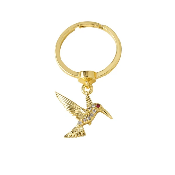 AS jewelry European and American popular bird ring copper plated real gold inlaid zircon ring ring ris63