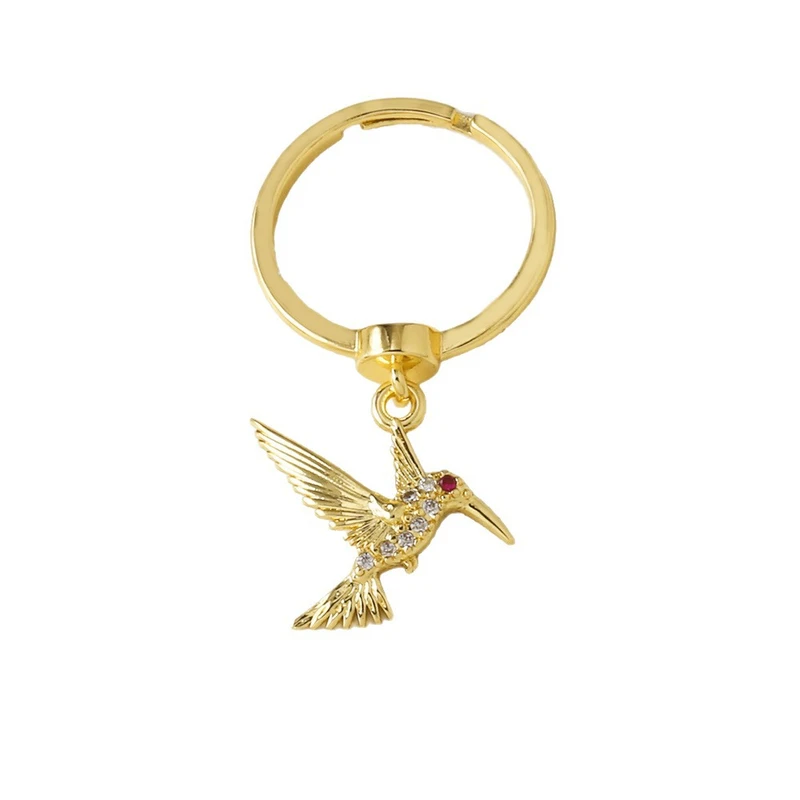 AS jewelry European and American popular bird ring copper plated real gold inlaid zircon ring ring ris63