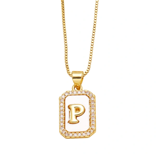 AS jewelry European and American new shell cube 26 English letters necklace clavicle chain female nkb581