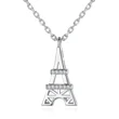 Mini Eiffel Tower Diamond Pendant Necklace European and American Style Romantic Love Creative Clavicle Chain for Women