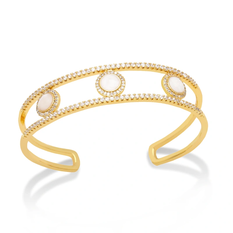 European and American jewelry simple personality double row hollow C-shaped geometric love cross lightning bracelet female brj01